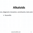 Alkaloids, Rauwolfia PDF / PPT