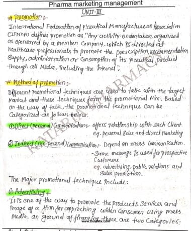 Pharma marketing management sem 8 (unit 3) hand written notes pdf Download Now