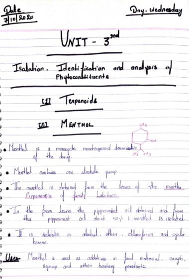 Pharmacognosy and phytochemistry sem5 (unit3) hand written notes pdf Download Now