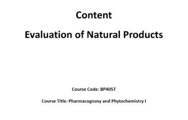 Evaluation of crude drugs PDF / PPT Download Now