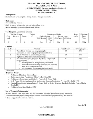 Gtu b.architecture sem 2 syllabus copy Download Now