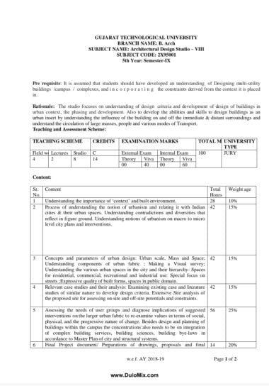 Gtu b.architecture sem 9 syllabus copy Download Now