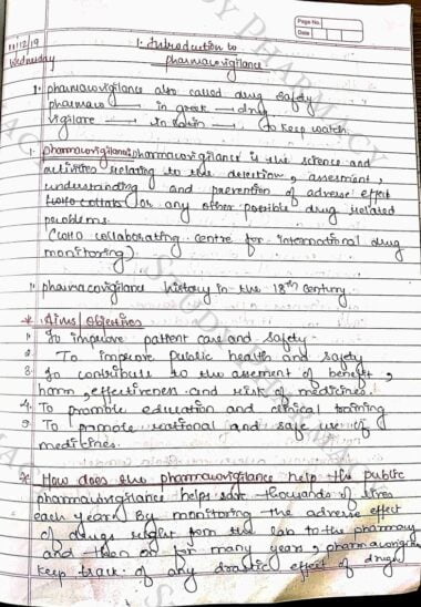 Pharmacovigilance sem 8 hand written notes pdf Download Now