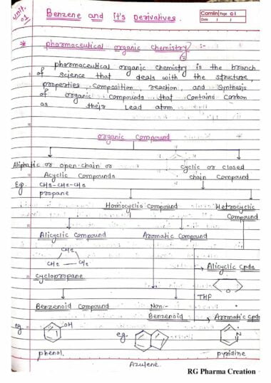 Pharmaceutical orgainc chemistry handwritten Notes Download Now