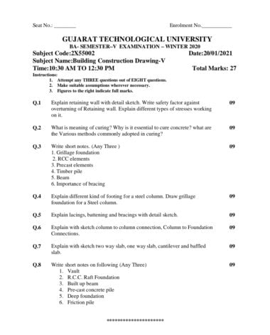 BA (sem5) (All subjects) winter 2020 GTU paper pdf Download Now