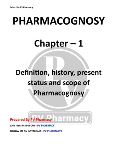 Definition, history, present status and scope of Pharmacognosy Download Now