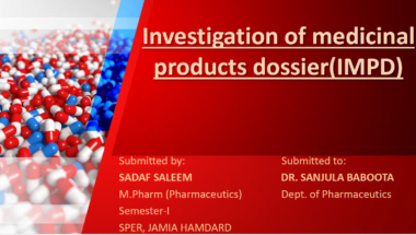 Investigation of medicinal products dossier(IMPD) PDF/PPT Download Now