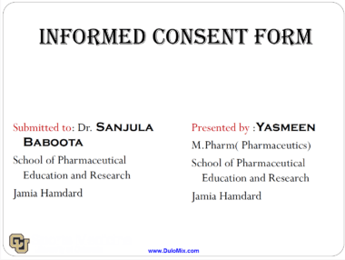 INFORMED CONSENT FORM PDF/PPT Download Now