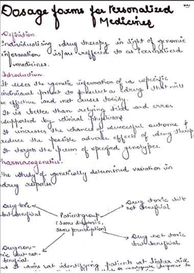 Personalized Medicine Hand written notes Download Now
