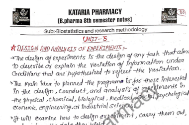 B.Pharm 8th semester complete olnotes of Subject Biostatistics Download Now