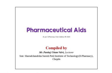 Pharmaceutical Aids:PDF/PPT Download Now