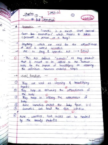 Cosmetic Handwritten notes industrial pharmacy unit 5 Download Now