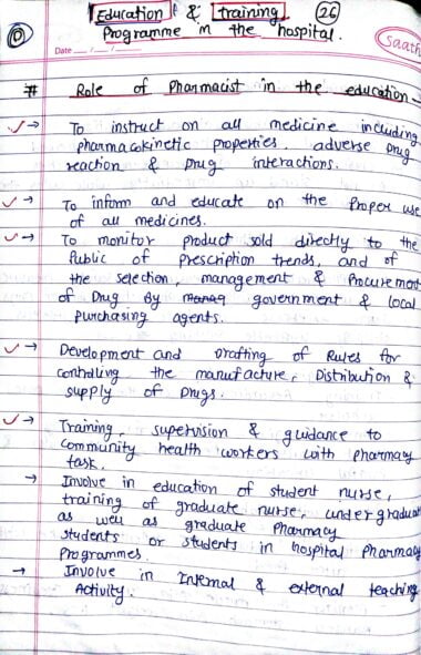 Education and training program in the hospital Handwritten notes Download Now
